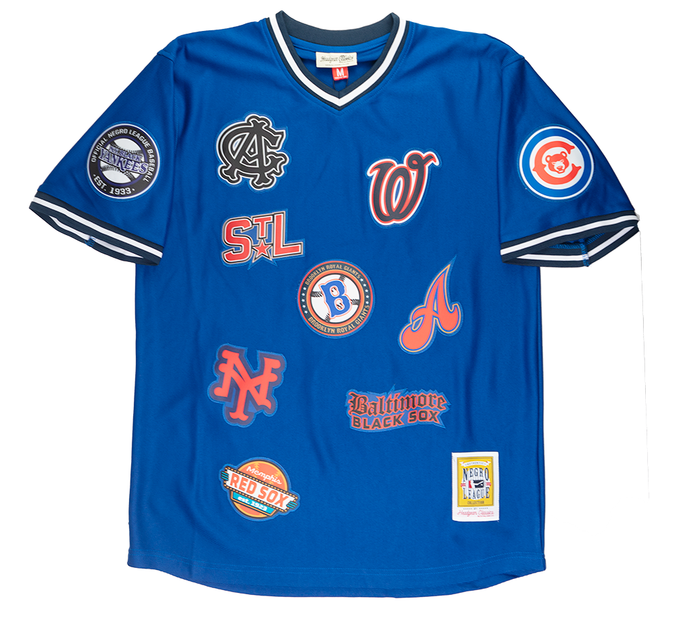 HEADGEAR NEGRO LEAGUE COLLAGE BASEBALL JERSEY BLUE - HGNL166-POJ-02