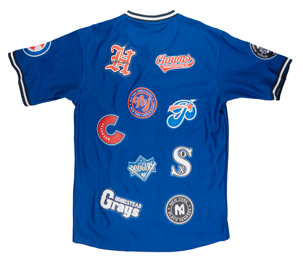 HEADGEAR NEGRO LEAGUE COLLAGE BASEBALL JERSEY BLUE - HGNL166-POJ-02