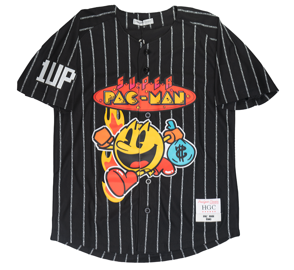 HEADGEAR PAC MAN BASEBALL JERSEY BLACK - HGC124-BAJ-01
