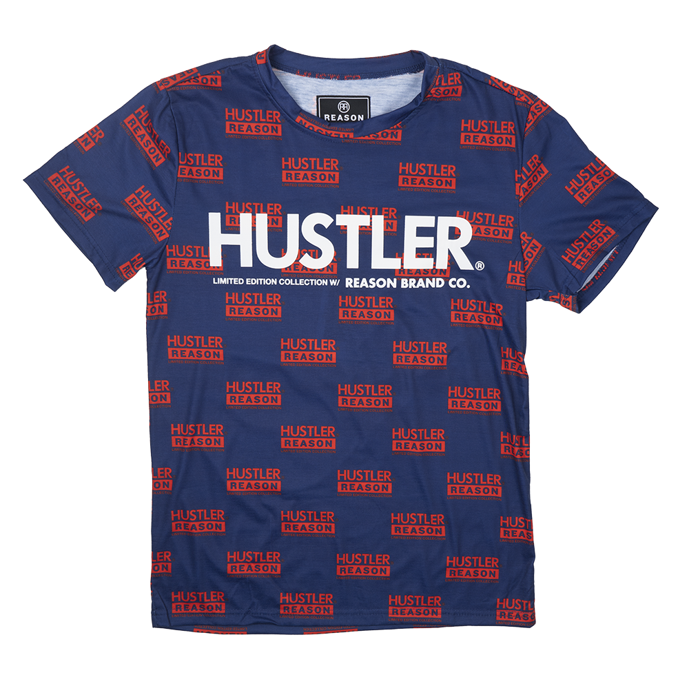 REASON HUSTLER T-SHIRT & SHORTS SET NAVY - HS22-33
