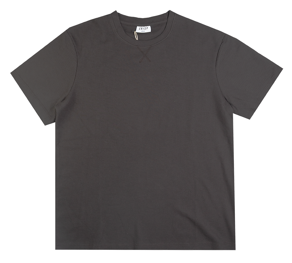 CRISP T-SHIRT BROWN - WAFFLE TEE