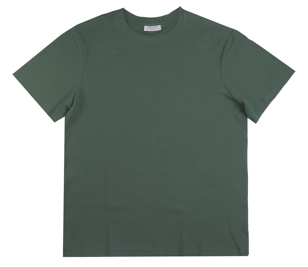 CRISP T-SHIRT GREEN - WAFFLE TEE