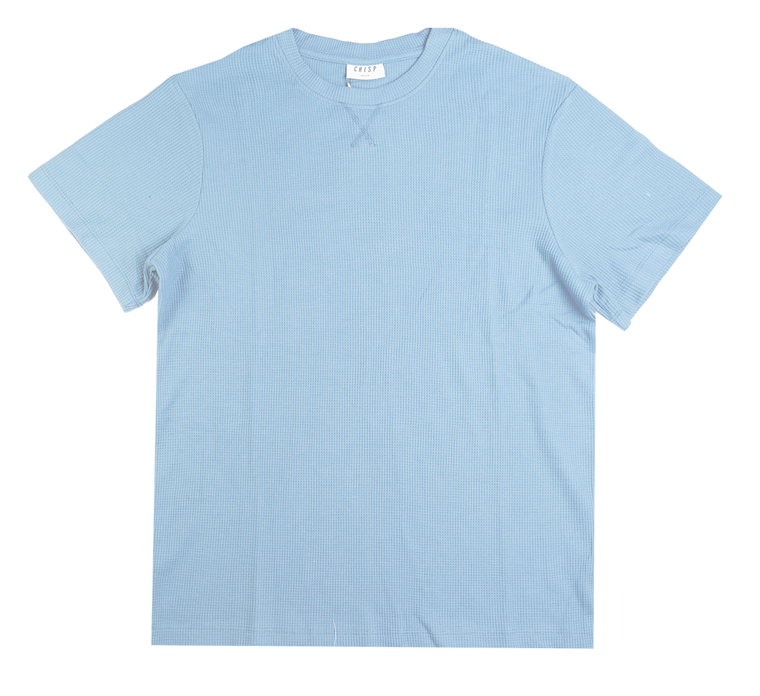 CRISP T-SHIRT BLUE - WAFFLE TEE