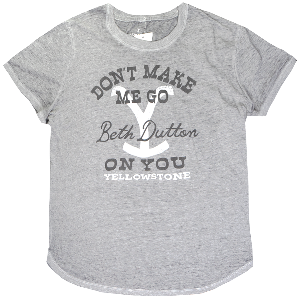 WOMENS LICENSED YELLOW STONE T-SHIRT CHARCOAL HTR - PXES019