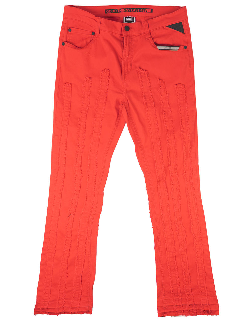 GTL4 STACKED FRAYED JEANS RED - G241A-4509