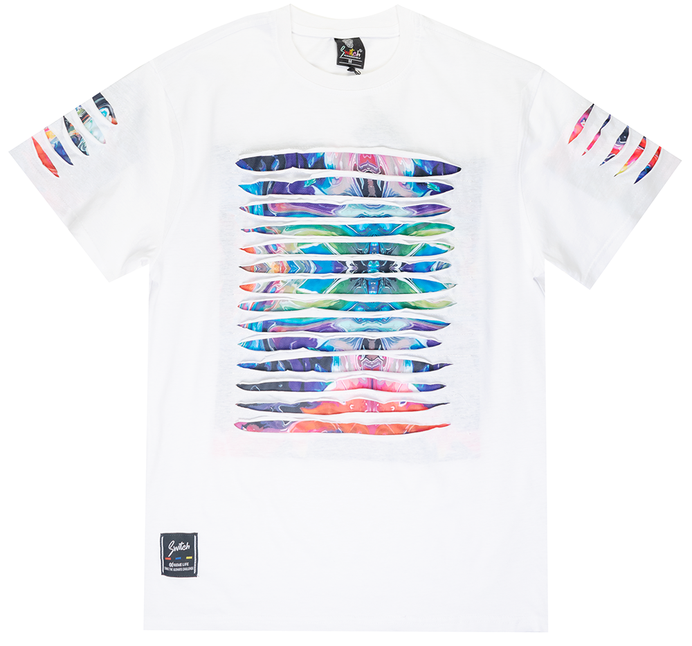 SWITCH RIPPED T-SHIRT WHITE - SS2140