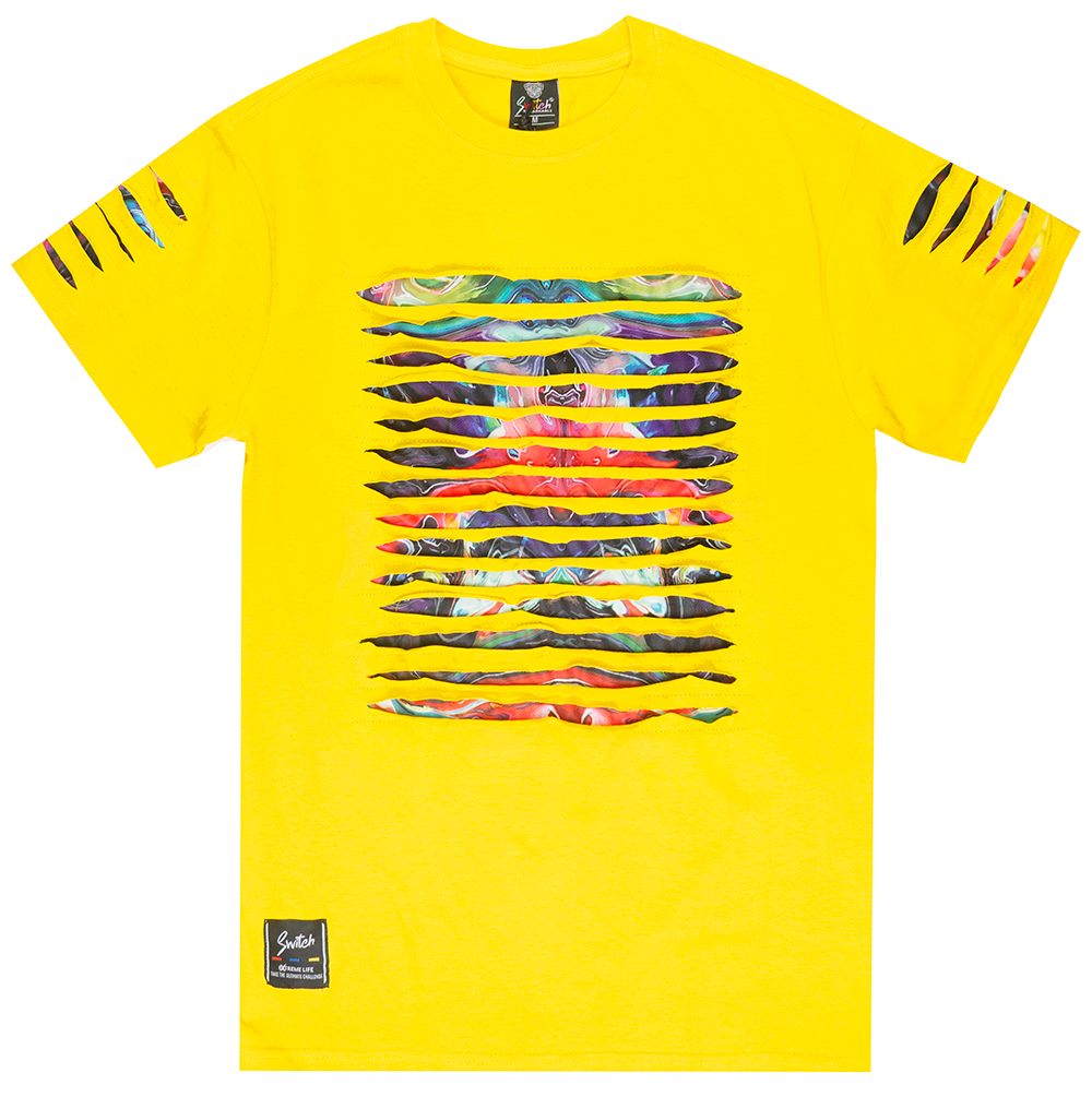 SWITCH RIPPED T-SHIRT YELLOW - SS2140