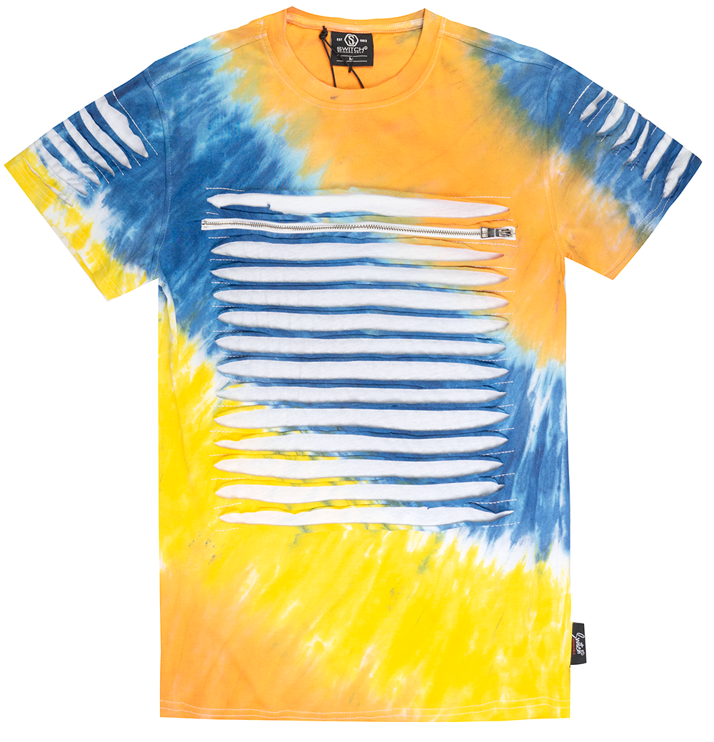 SWITCH RIPPED TIE DYE T-SHIRT ROYAL - SS0080