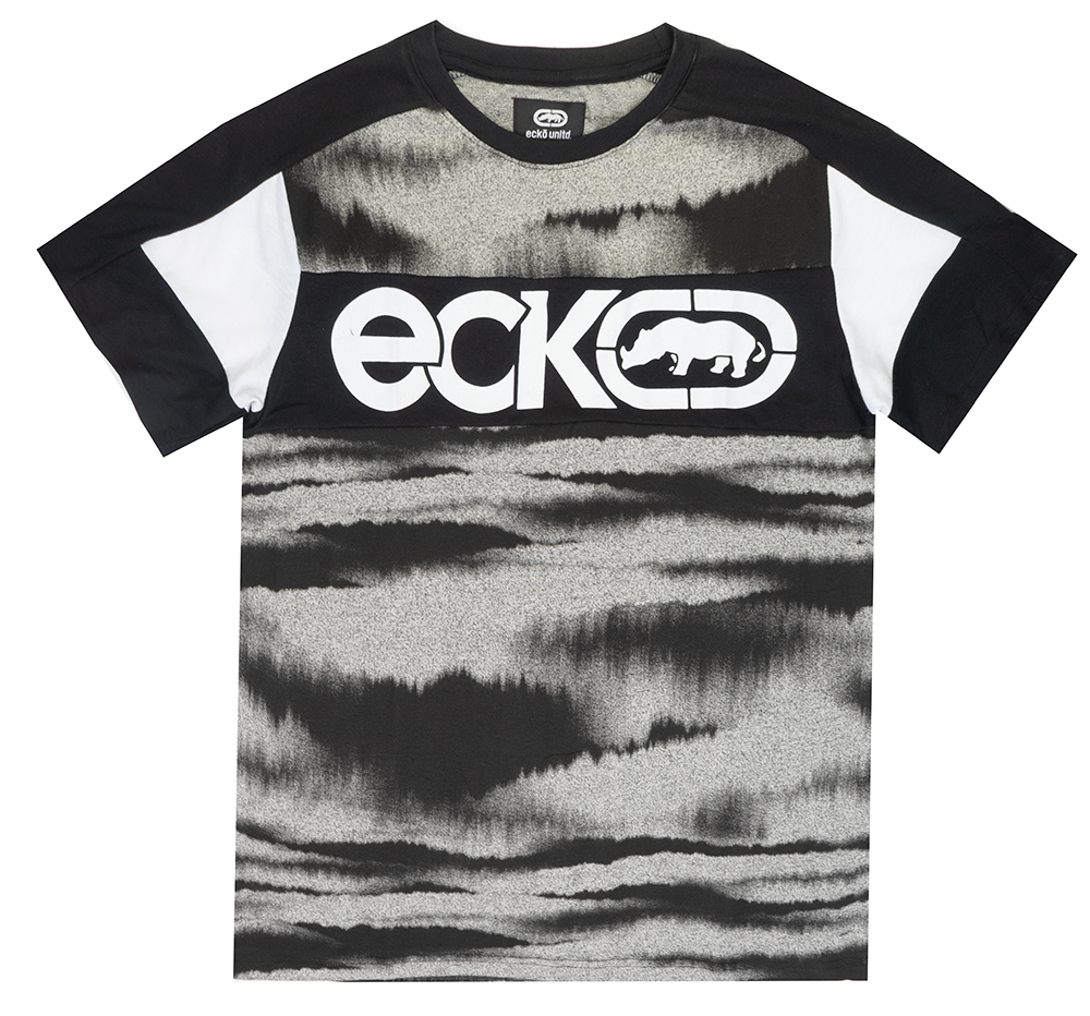ECKO UNLTD LOGO T-SHIRT BLACK TIE DYE SKIES - EO12K925