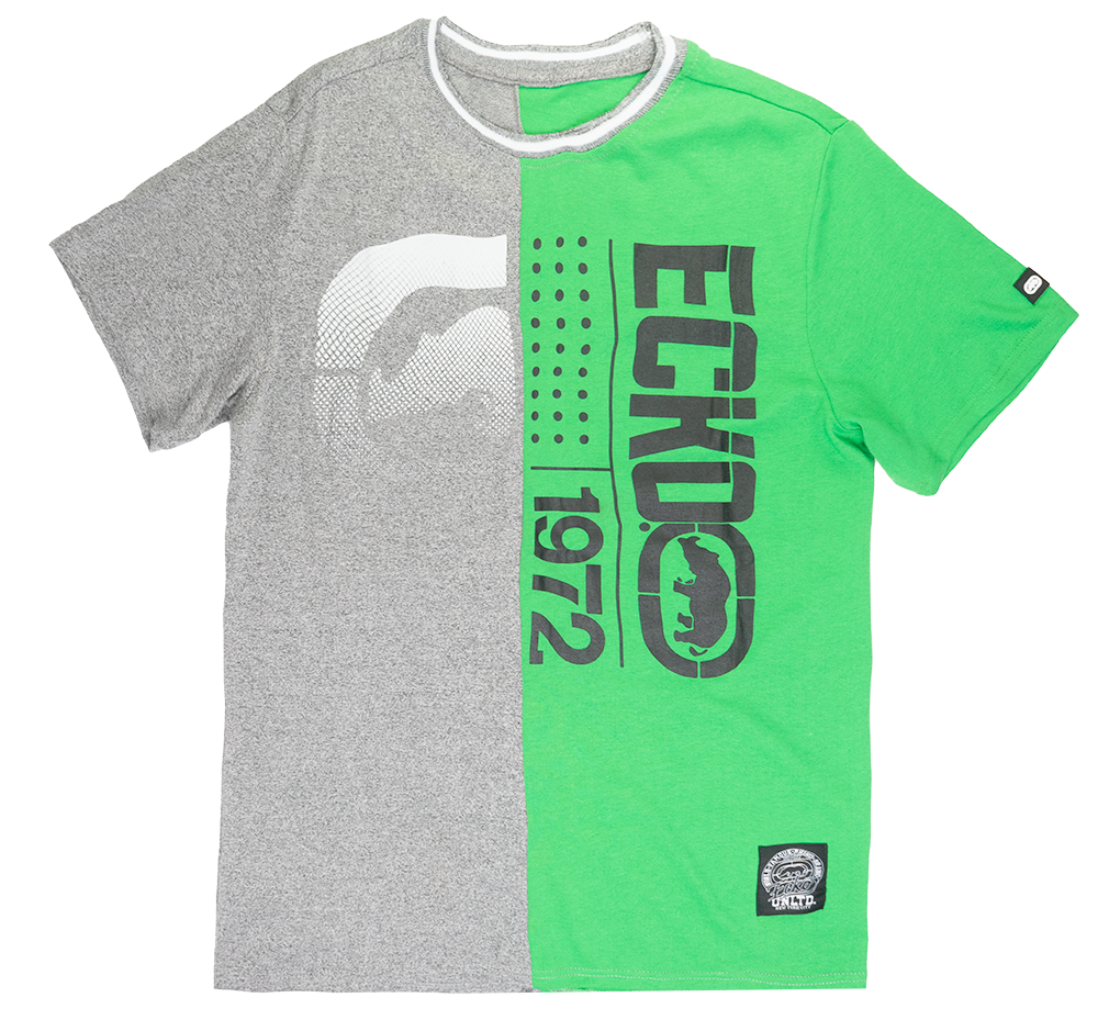 ECKO UNLTD LOGO T-SHIRT GREY MARLED/KELLY - EO12K1049