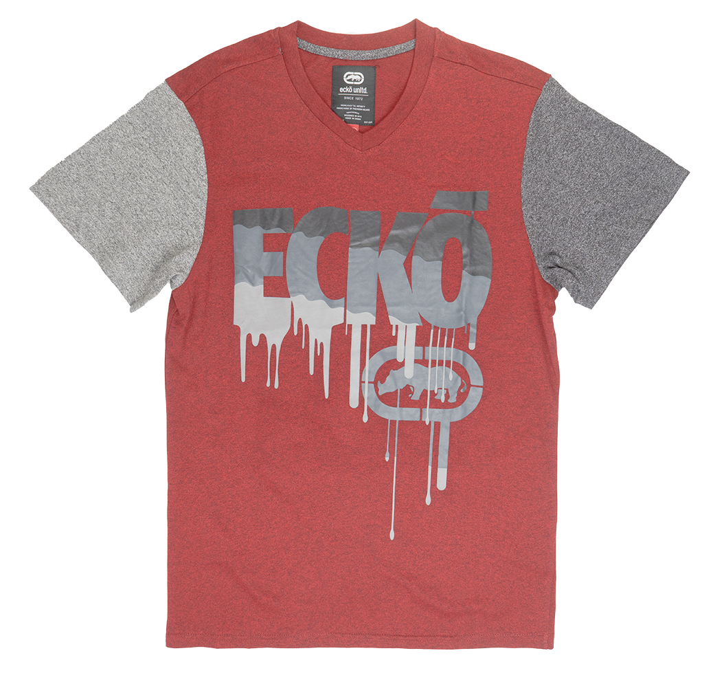 ECKO UNLTD LOGO T-SHIRT TRUE RED MARLED - EO12K969