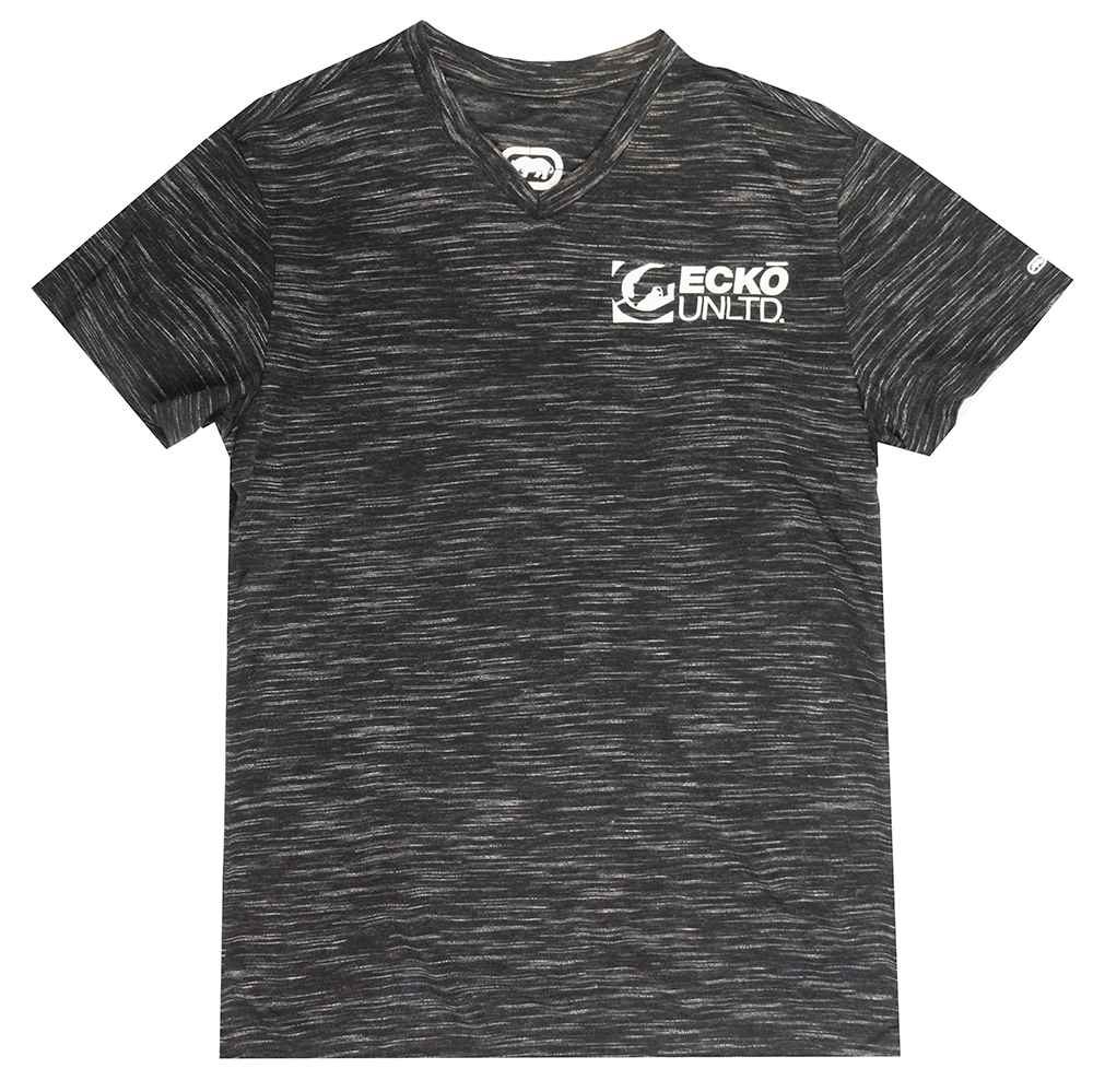 ECKO UNLTD LOGO T-SHIRT BLACK SPACEDYE - EO12K971