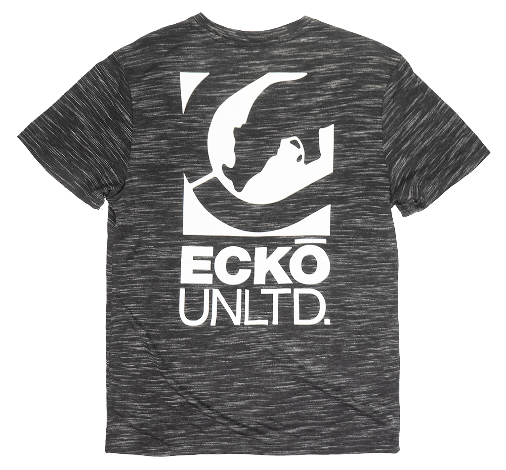 ECKO UNLTD LOGO T-SHIRT BLACK SPACEDYE - EO12K971