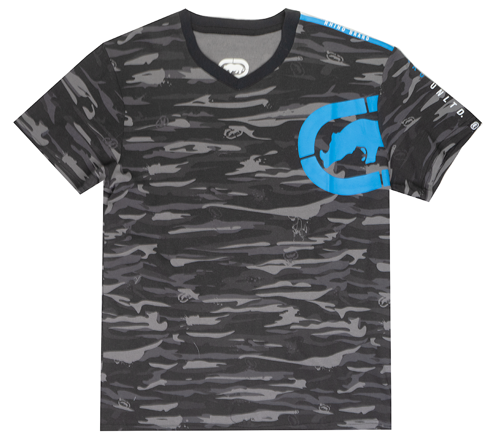 ECKO UNLTD LOGO T-SHIRT BLACK CAMO - EO31K797