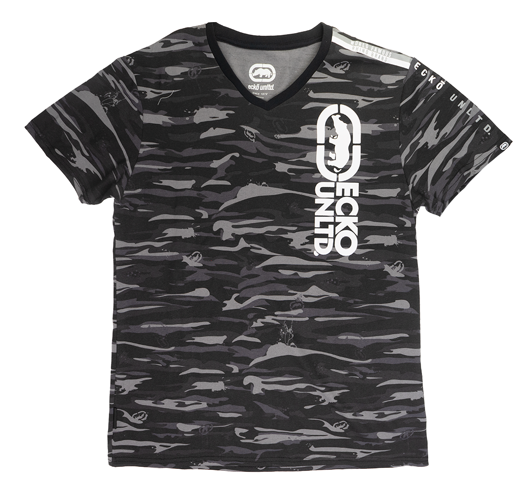 ECKO UNLTD LOGO T-SHIRT BLACK CAMO - EO31K798