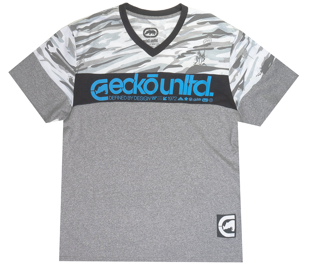 ECKO UNLTD LOGO T-SHIRT GREY MARLED - EO31K806