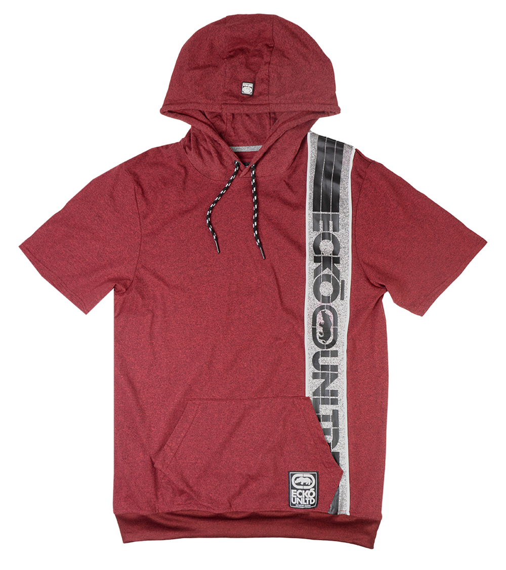 ECKO UNLTD S/S HOODIE SHIRT RED MARLED - EO12K905