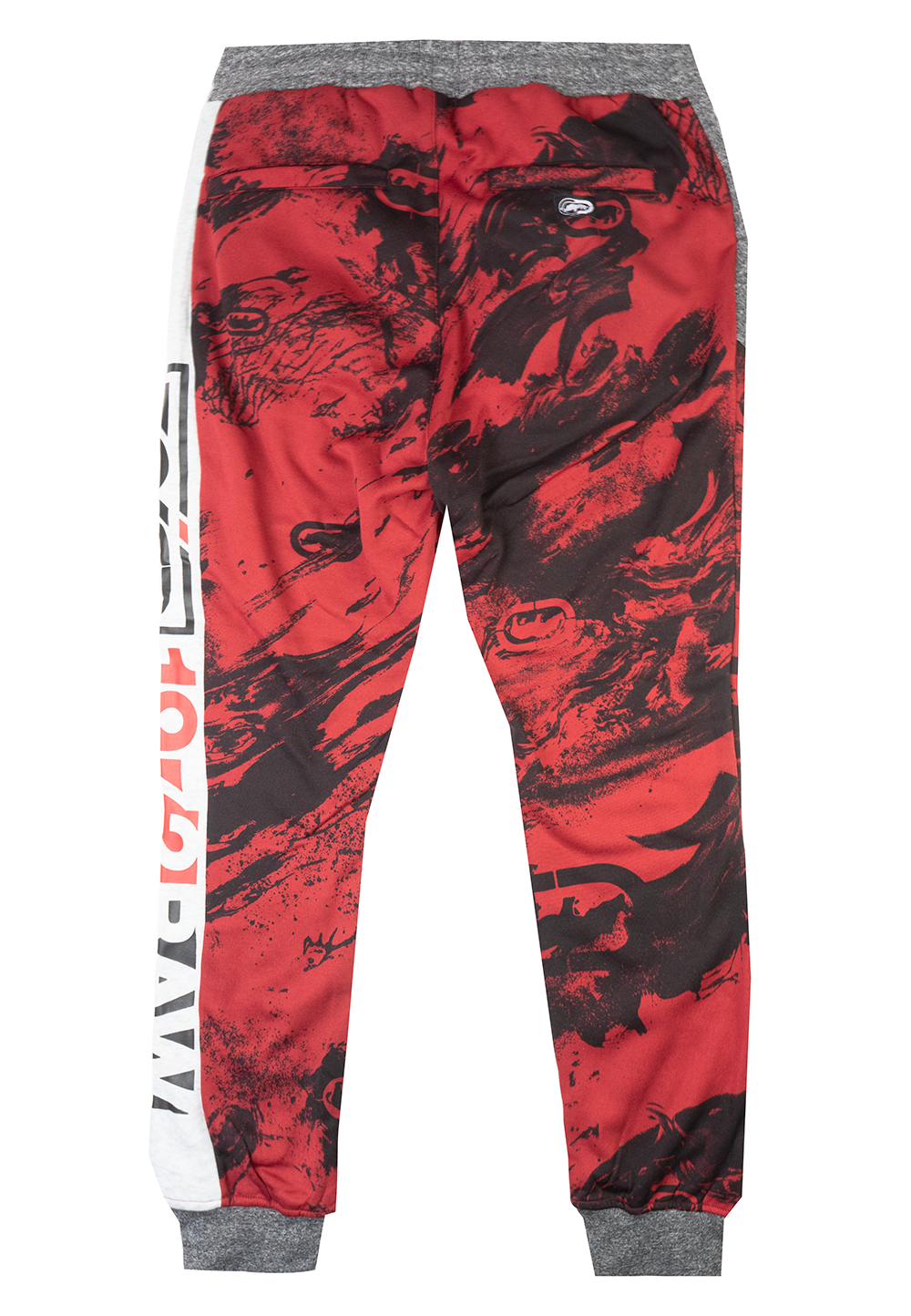 MARC ECKO JOGGER PANTS BLACK MARLED TRUE RED - EO12G740