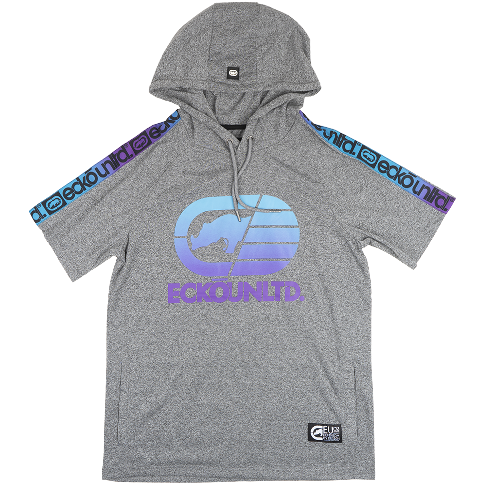 ECKO UNLTD S/S HOODIE SHIRT GREY MARLED - EO31K826