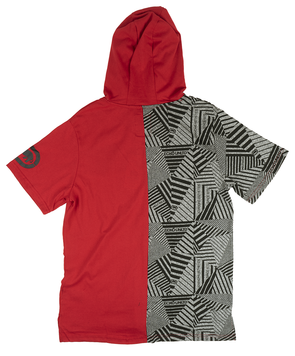 ECKO UNLTD S/S HOODIE SHIRT TRUE RED - EO12K903