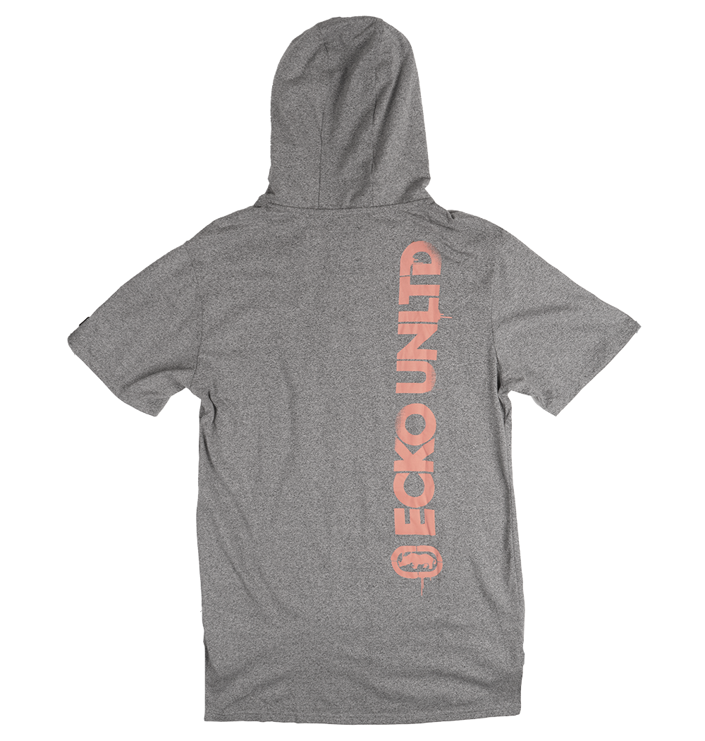 ECKO UNLTD S/S HOODIE SHIRT GREY MARLED - EO12K821