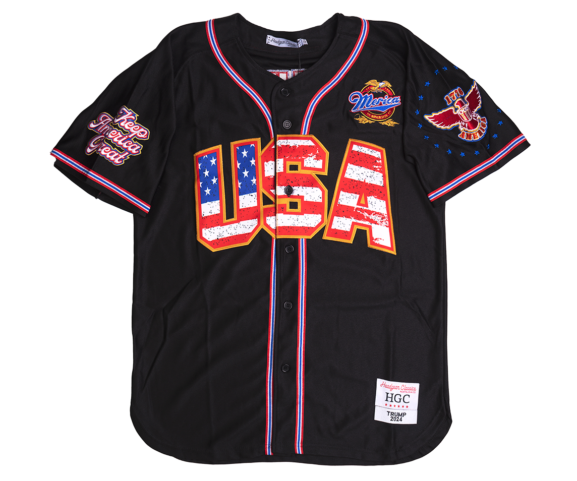 HEADGEAR TRUMP BASEBALL JERSEY BLACK - HGC191-BAJ-02