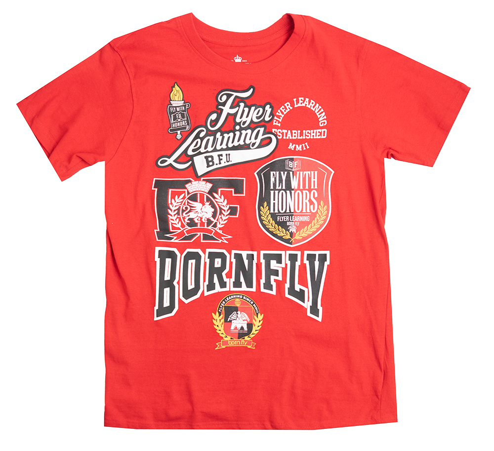 BORN FLY GRAPHIC T-SHIRT RED - B05C2750
