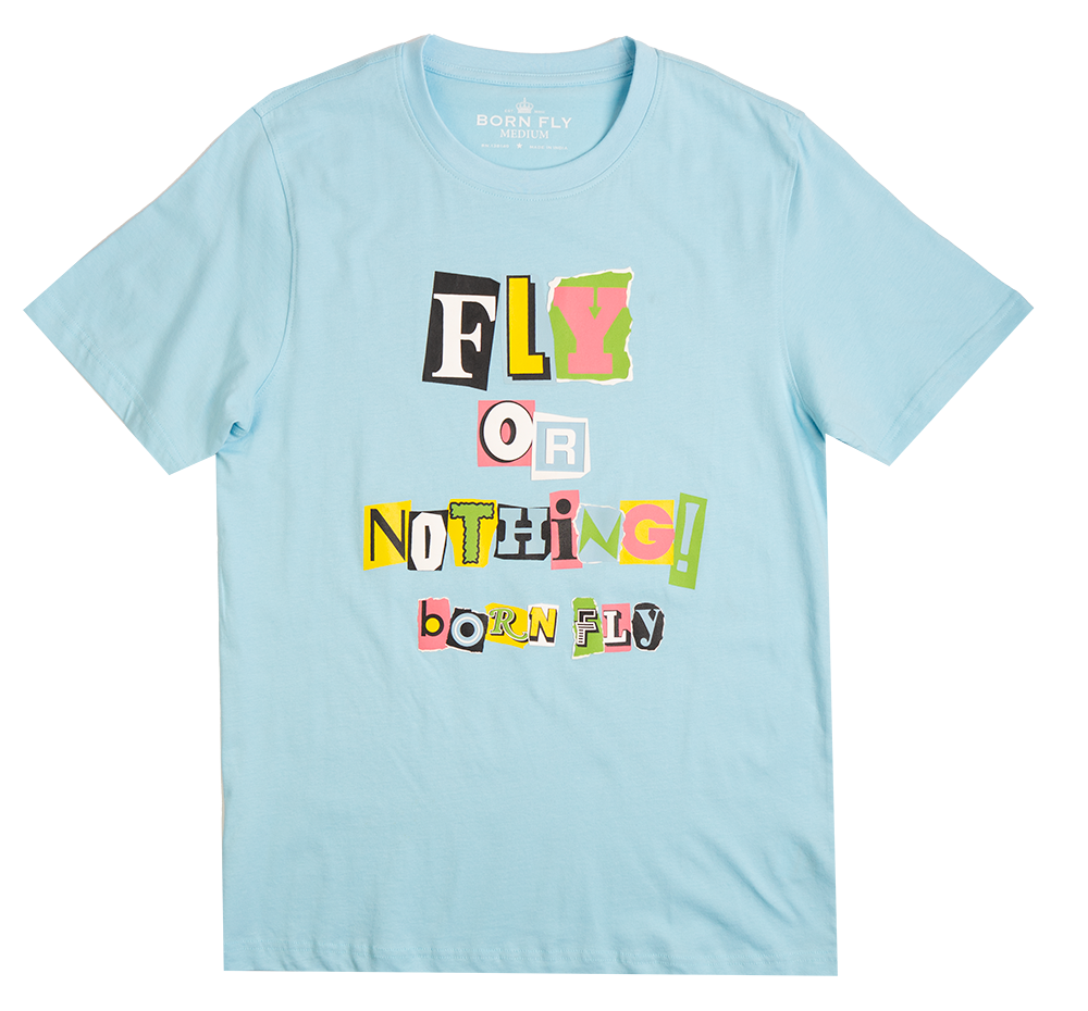 BORN FLY GRAPHIC T-SHIRT ICE BLUE - B05C2969