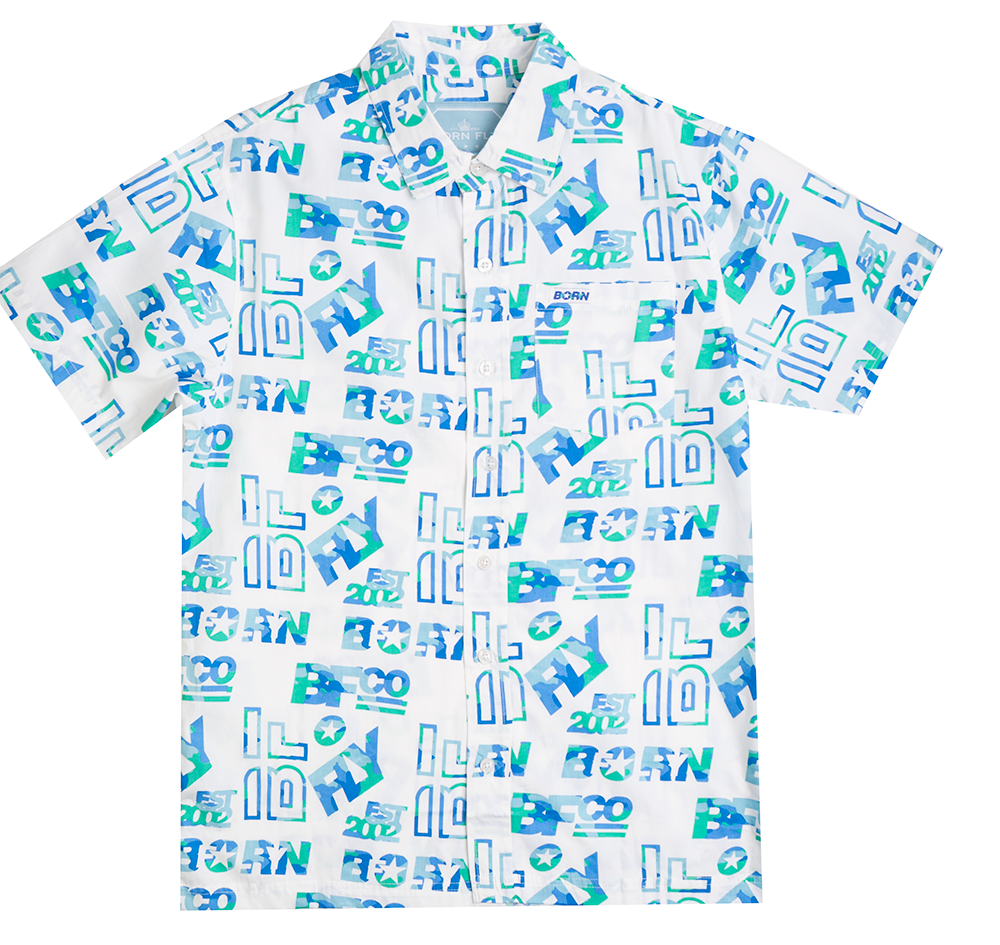 BORN FLY S/S BUTTON DOWN SHIRT WHITE - B07W2795