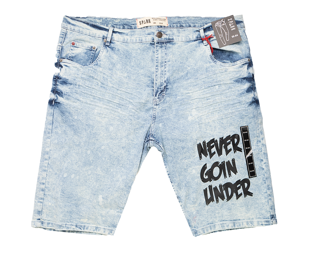 SPARK SPLATTER DENIM SHORTS ICE BLUE - 11635