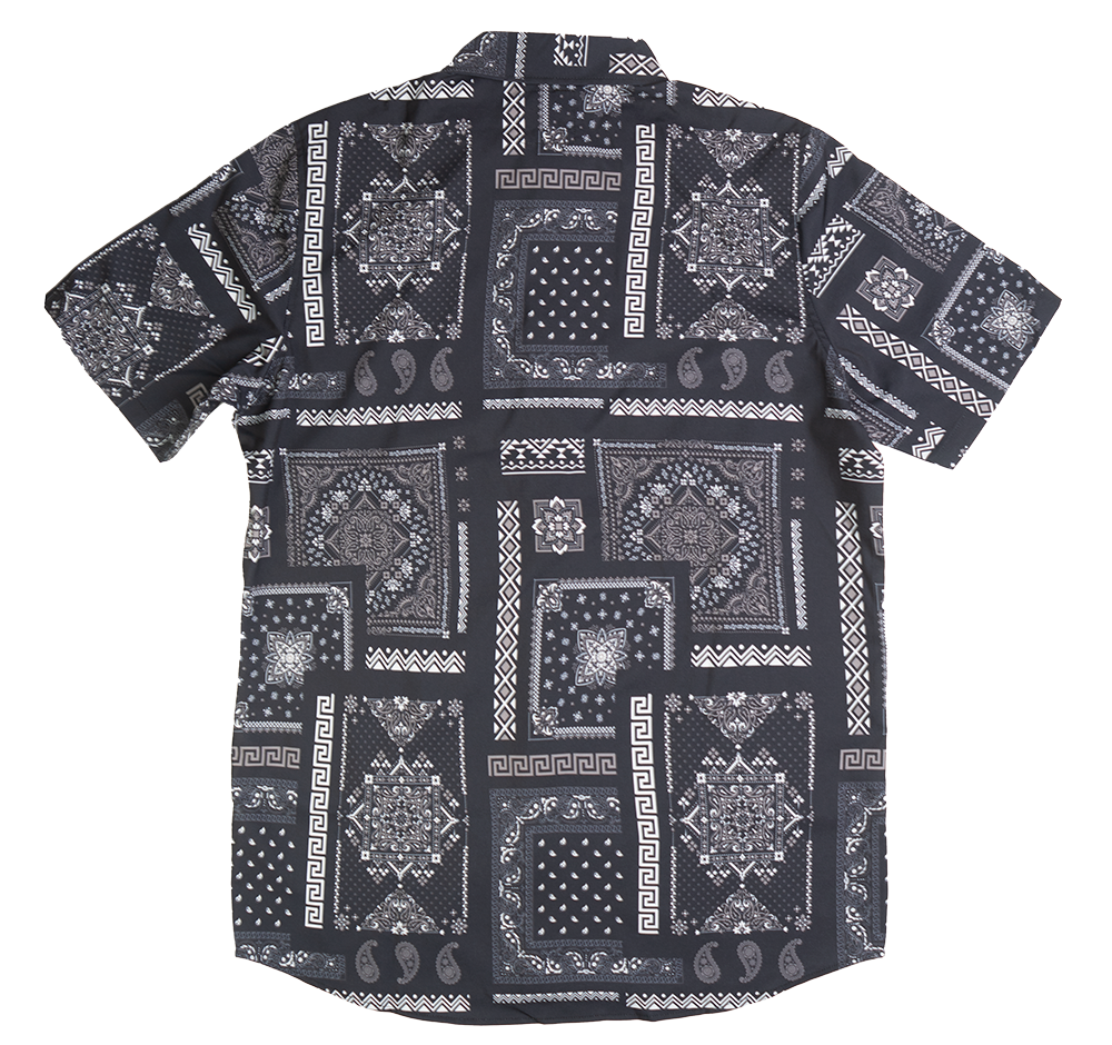 AKADEMIKS S/S BUTTON DOWN BLACK - A13SW16