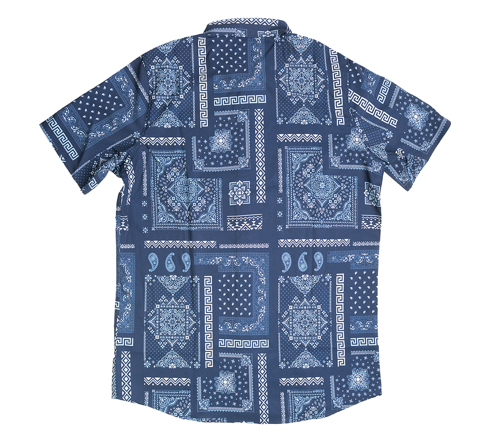 AKADEMIKS S/S BUTTON DOWN NAVY - A13SW16