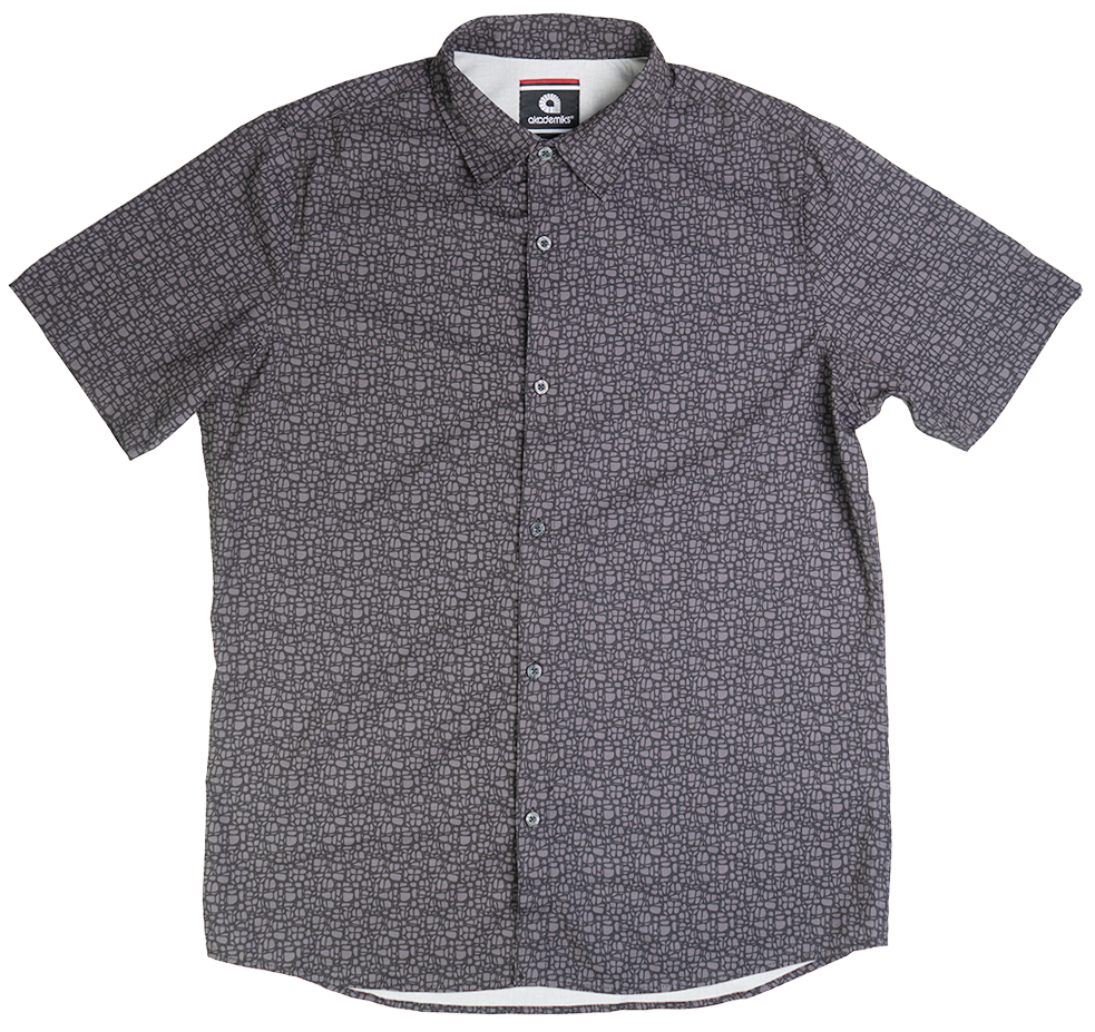 AKADEMIKS S/S BUTTON DOWN BLACK - A13SW13