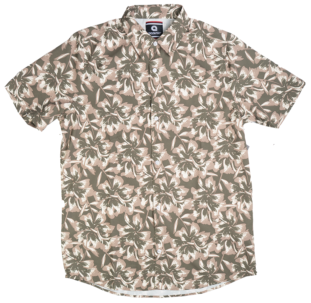 AKADEMIKS S/S BUTTON DOWN KHAKI - A13SW14