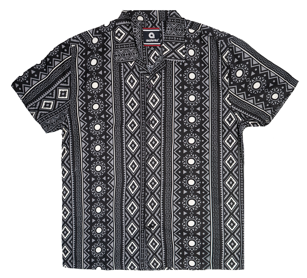 AKADEMIKS S/S BUTTON DOWN BLACK - A13SW21