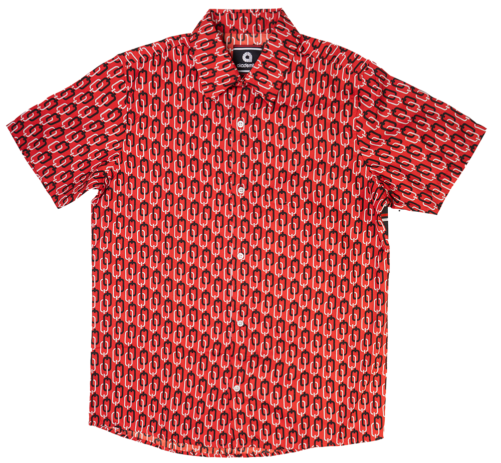 AKADEMIKS S/S BUTTON DOWN RED - A13SW18