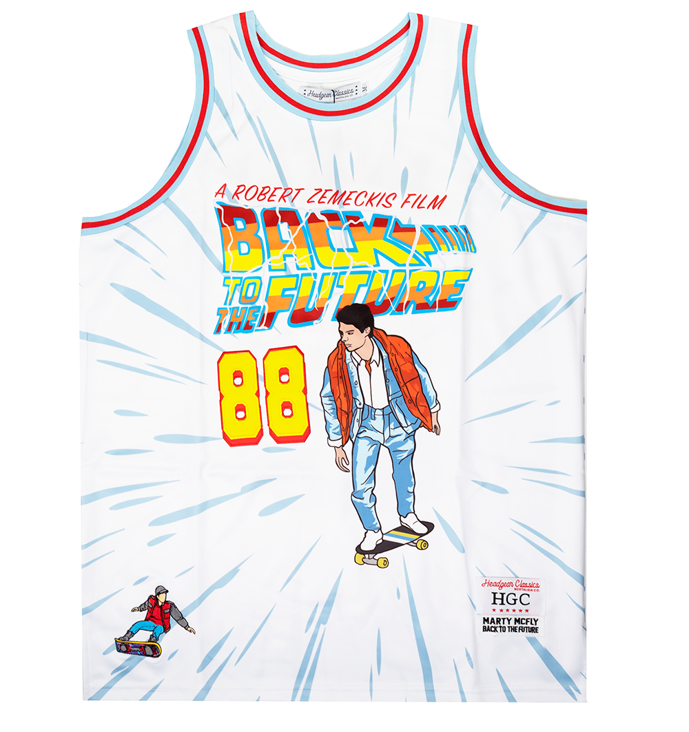 HEADGEAR BACK TO THE FUTURE BASKETBALL JERSEY WHITE - HGC095-BBJ-31
