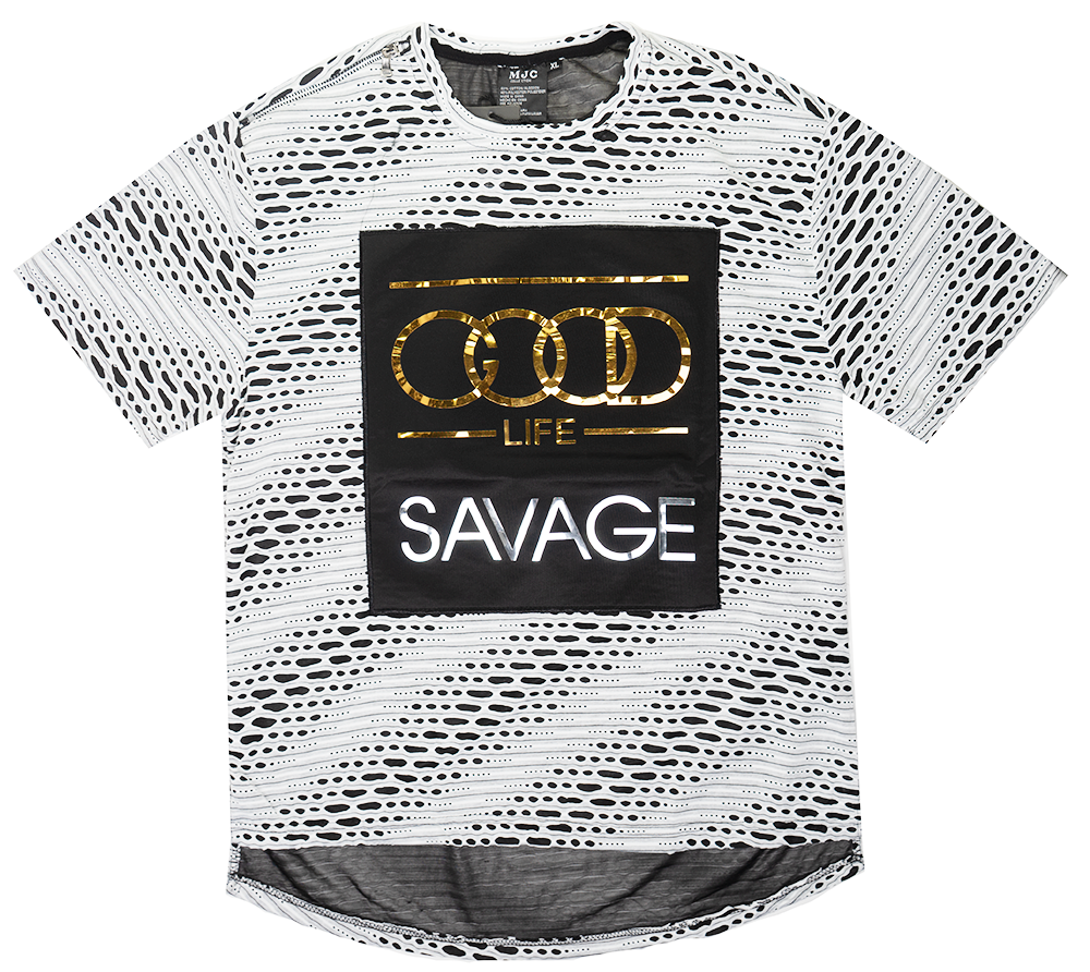 MYC COLLECTION RIPPED SCOOP T-SHIRT WHITE - 1710