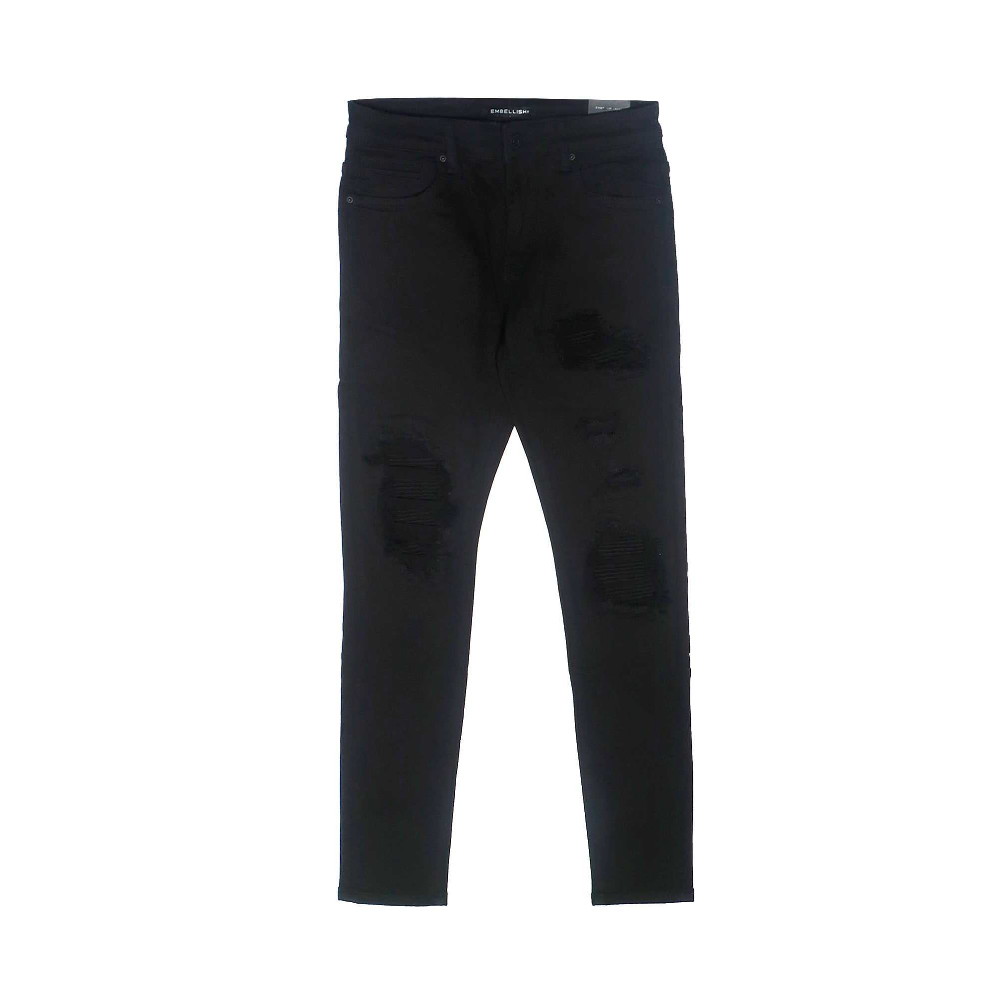 EMBELLISH - BLACK RIPPED DENIM