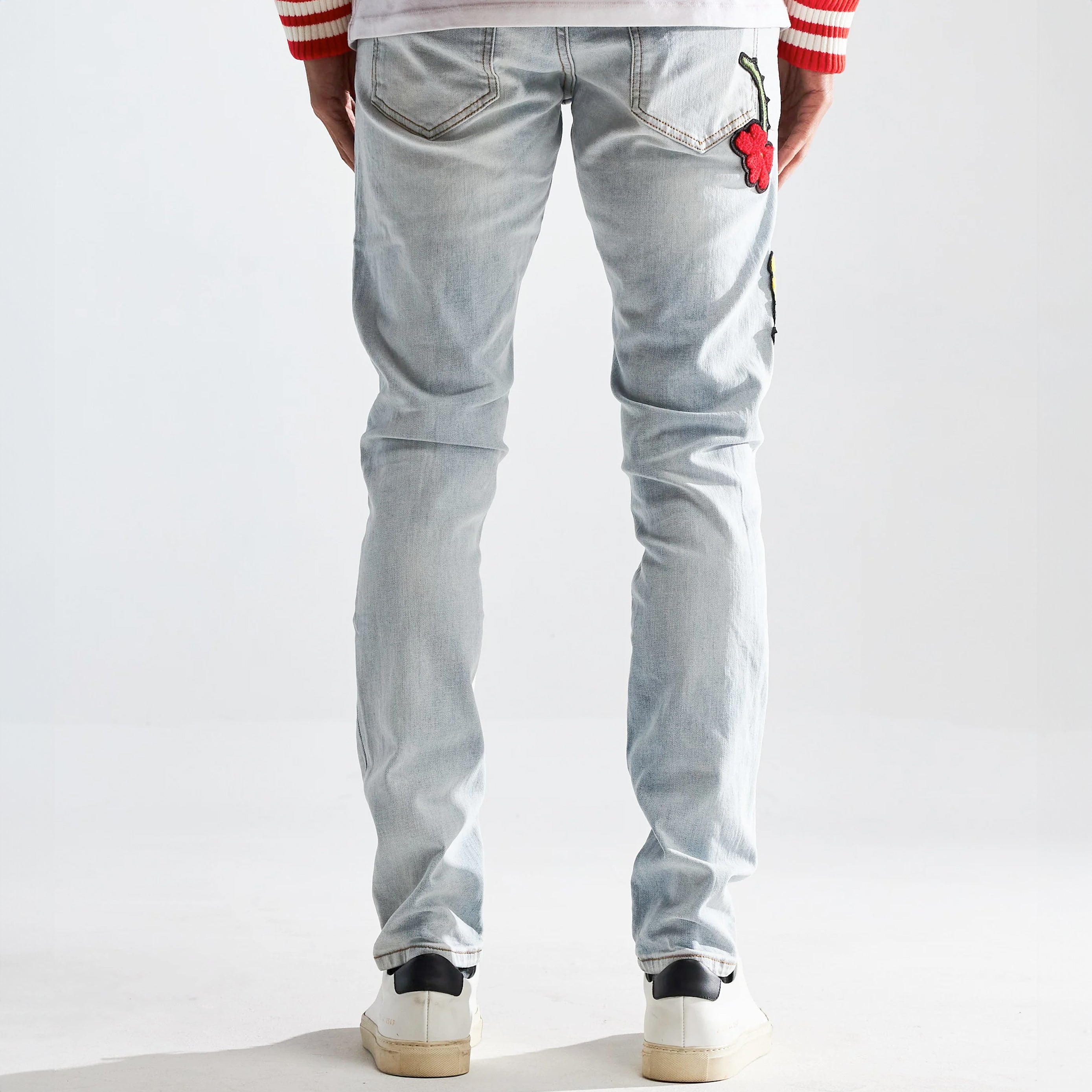 Embellish Light Blue Embroidered Denim