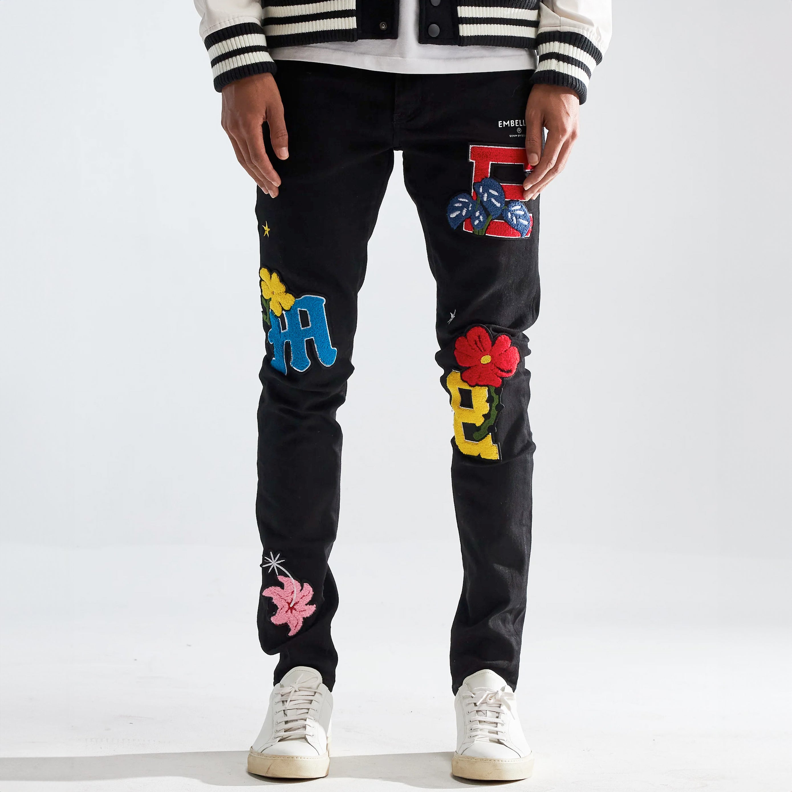 Embellish - Black Embroidered Denim