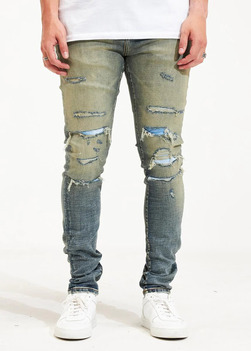 EMBELLISH BLUE DENIM
