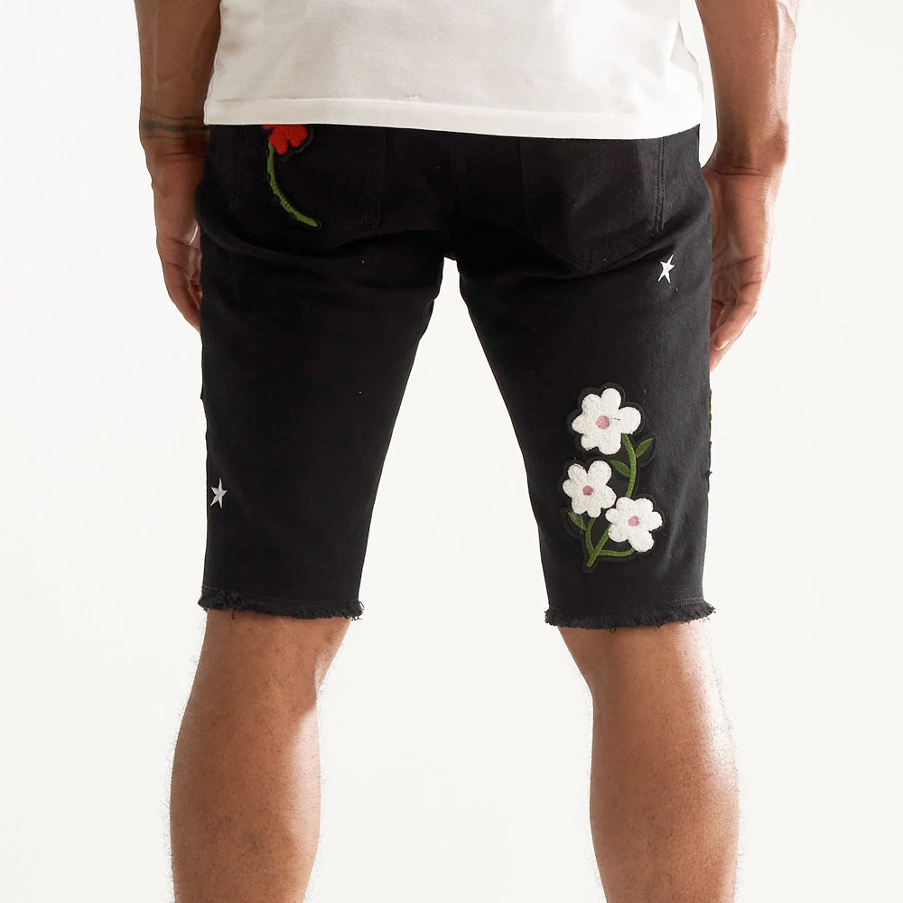 EMBELLISH - BLACK DENIM SHORTS