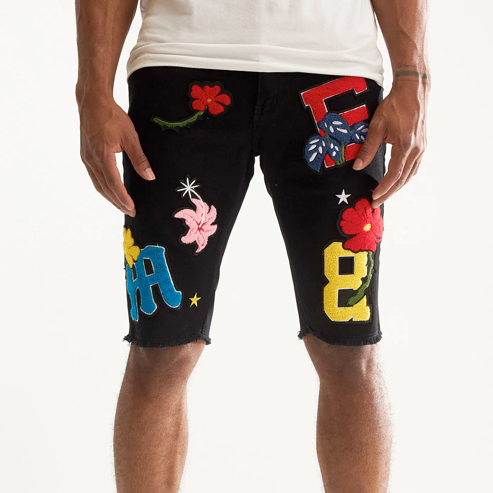 EMBELLISH - BLACK DENIM SHORTS