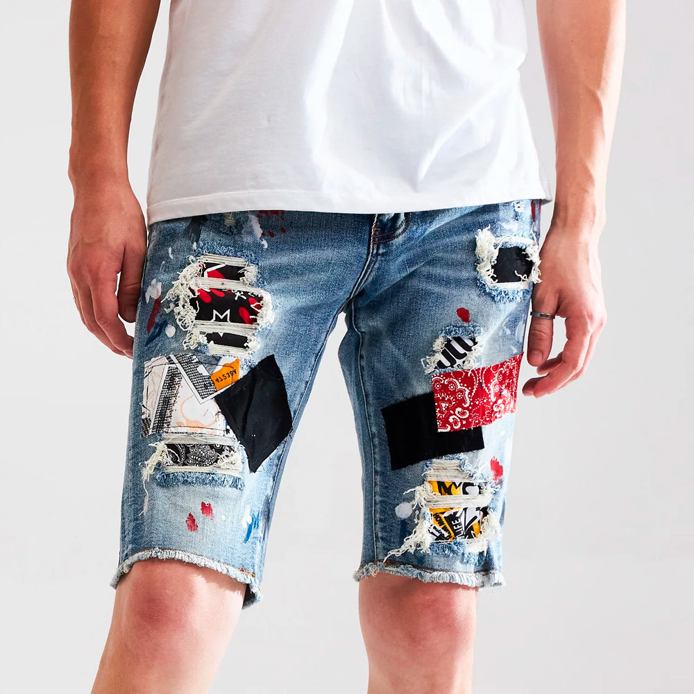 Embellish Blue Denim Shorts