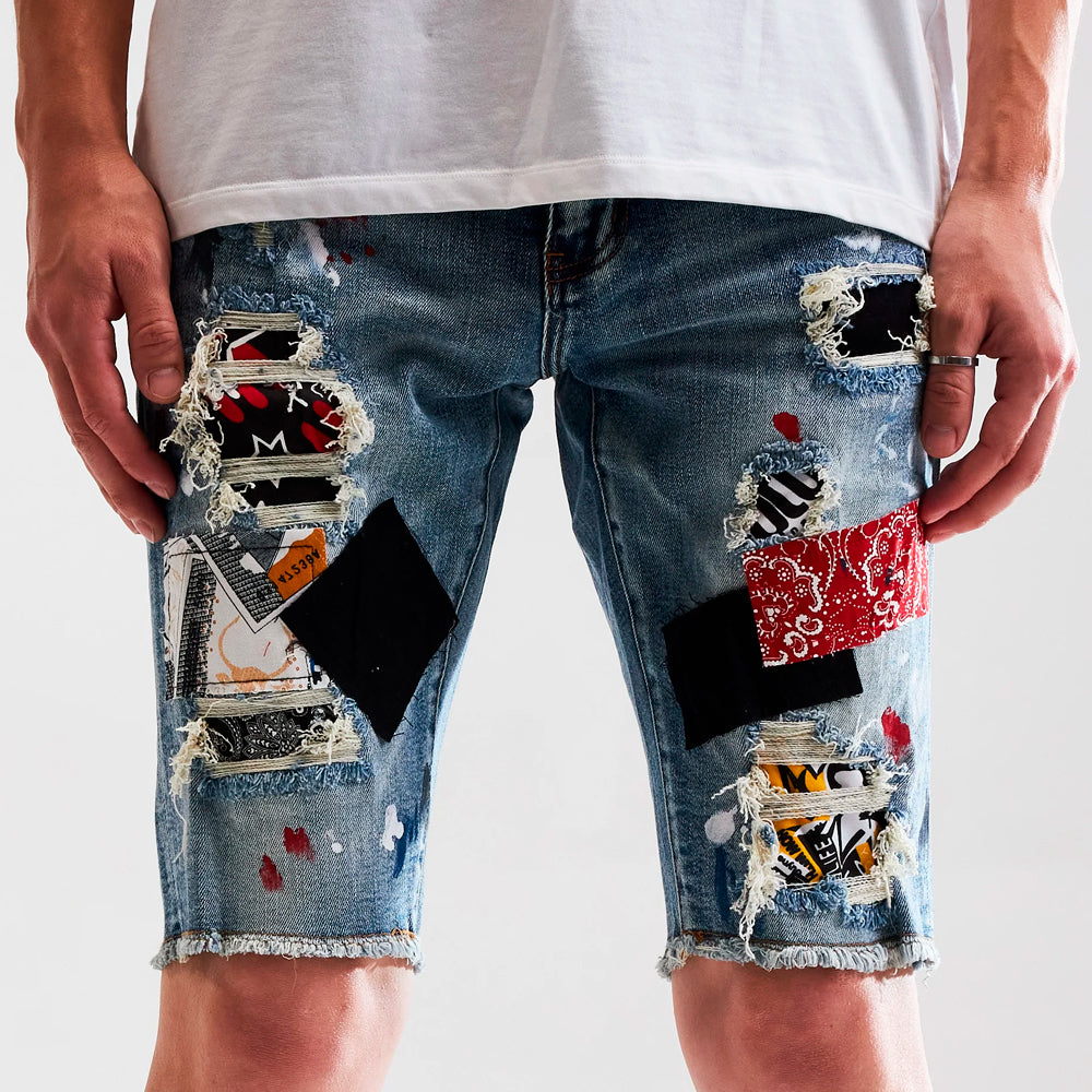 Embellish Blue Denim Shorts