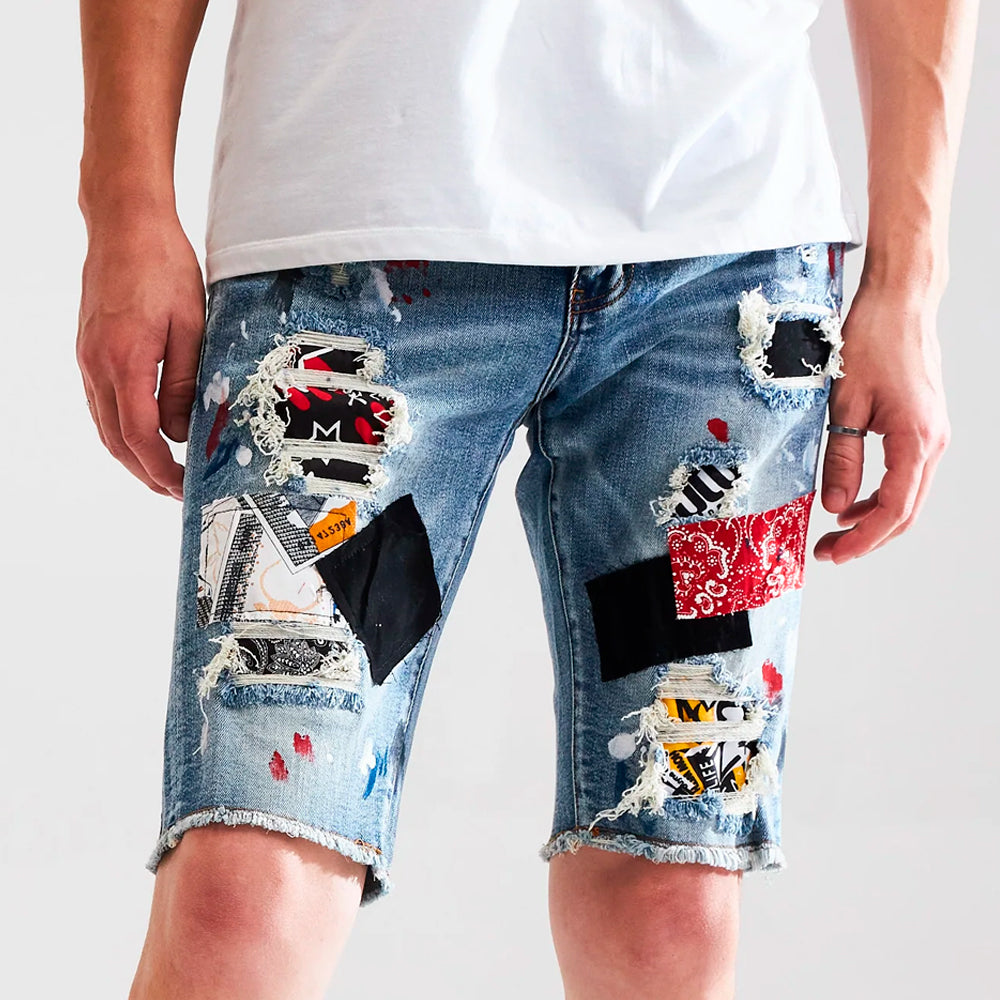 Embellish Blue Denim Shorts