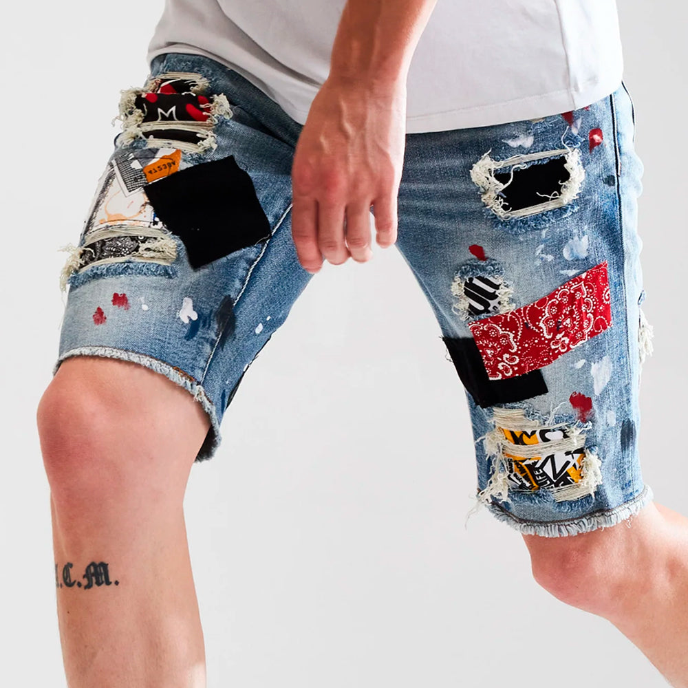 Embellish Blue Denim Shorts