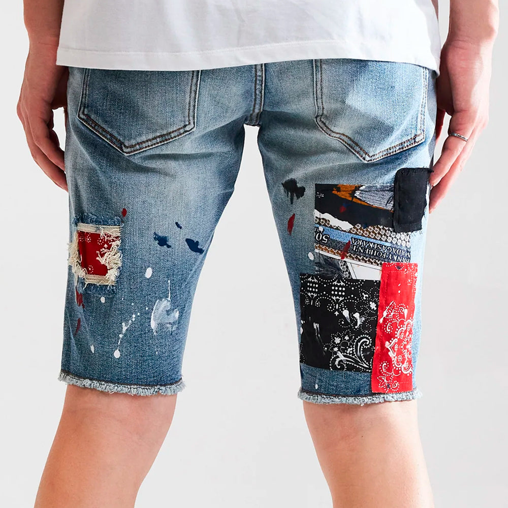 Embellish Blue Denim Shorts