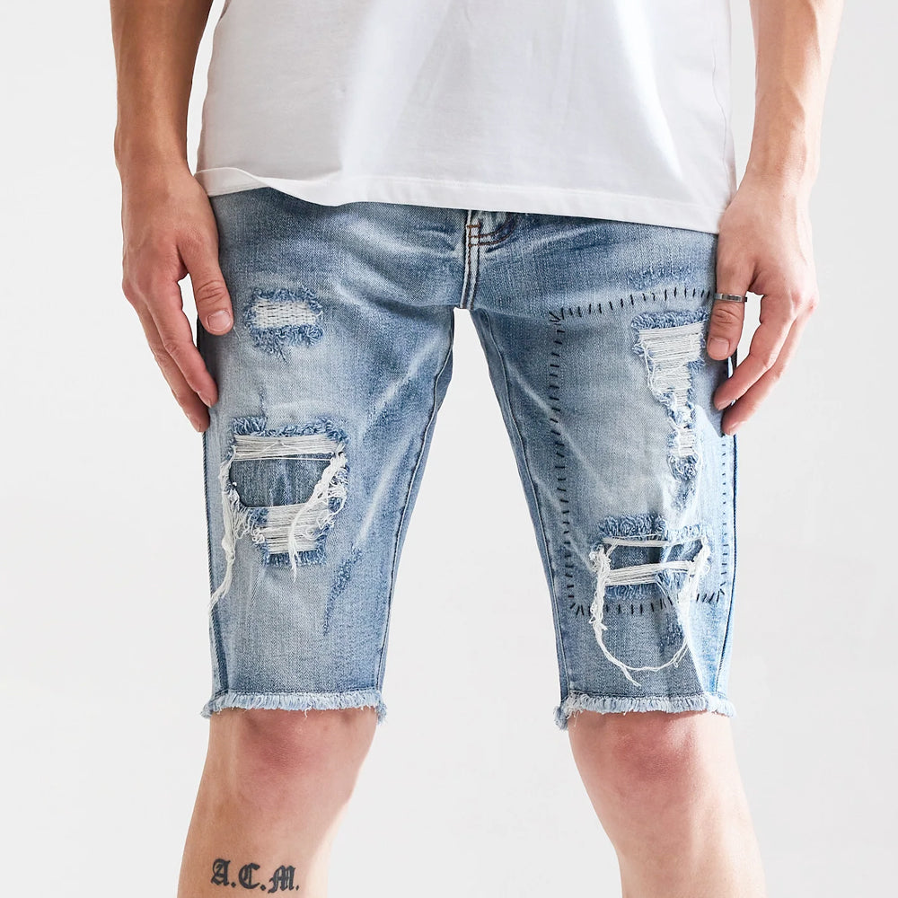 EMBELLISH - INDIGO BLUE DENIM SHORTS